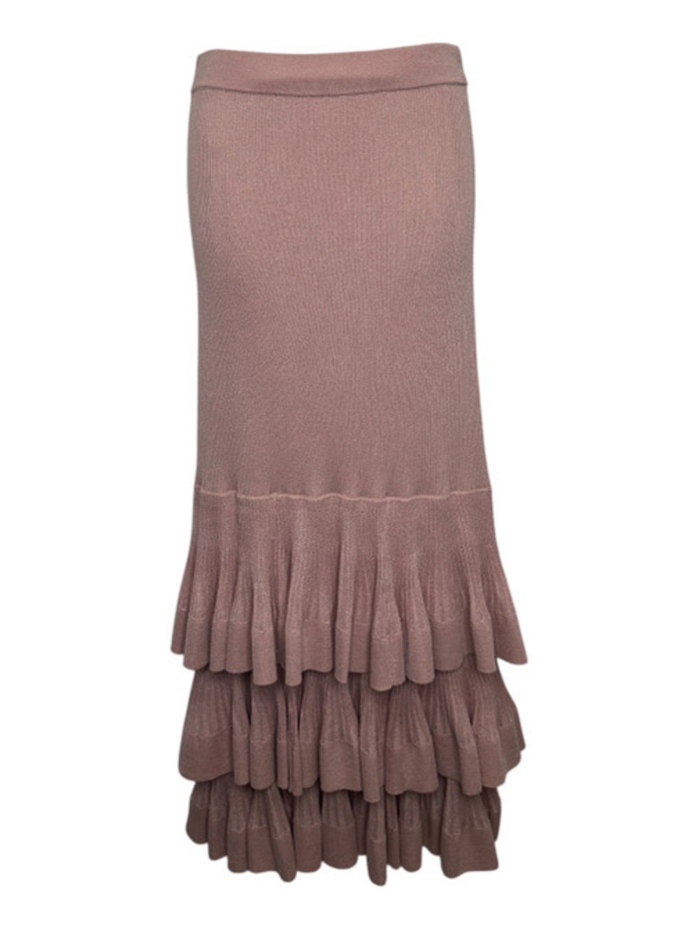 Zimmermann Tiered Ribbed Knit Midi Skirt